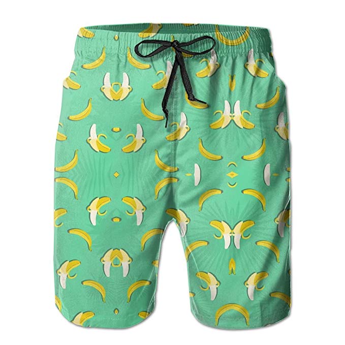 Amazon.com: Mortimer Clipart Banana Pattern Men's Summer Casual.