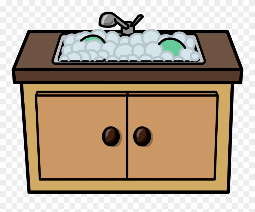 cartoon images of a kitchen sink