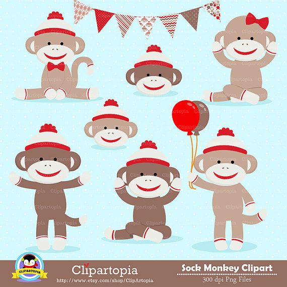 Free Printable Sock Monkey Clip Art 10.