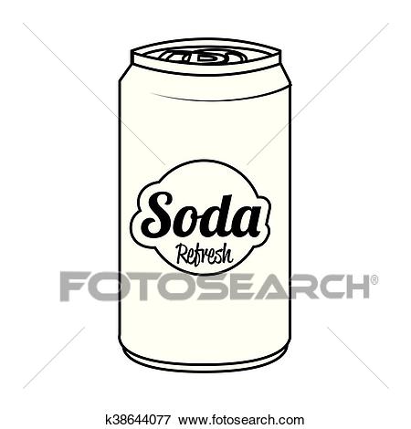 Soda can isolated flat icon, vector illustration. Clip Art.