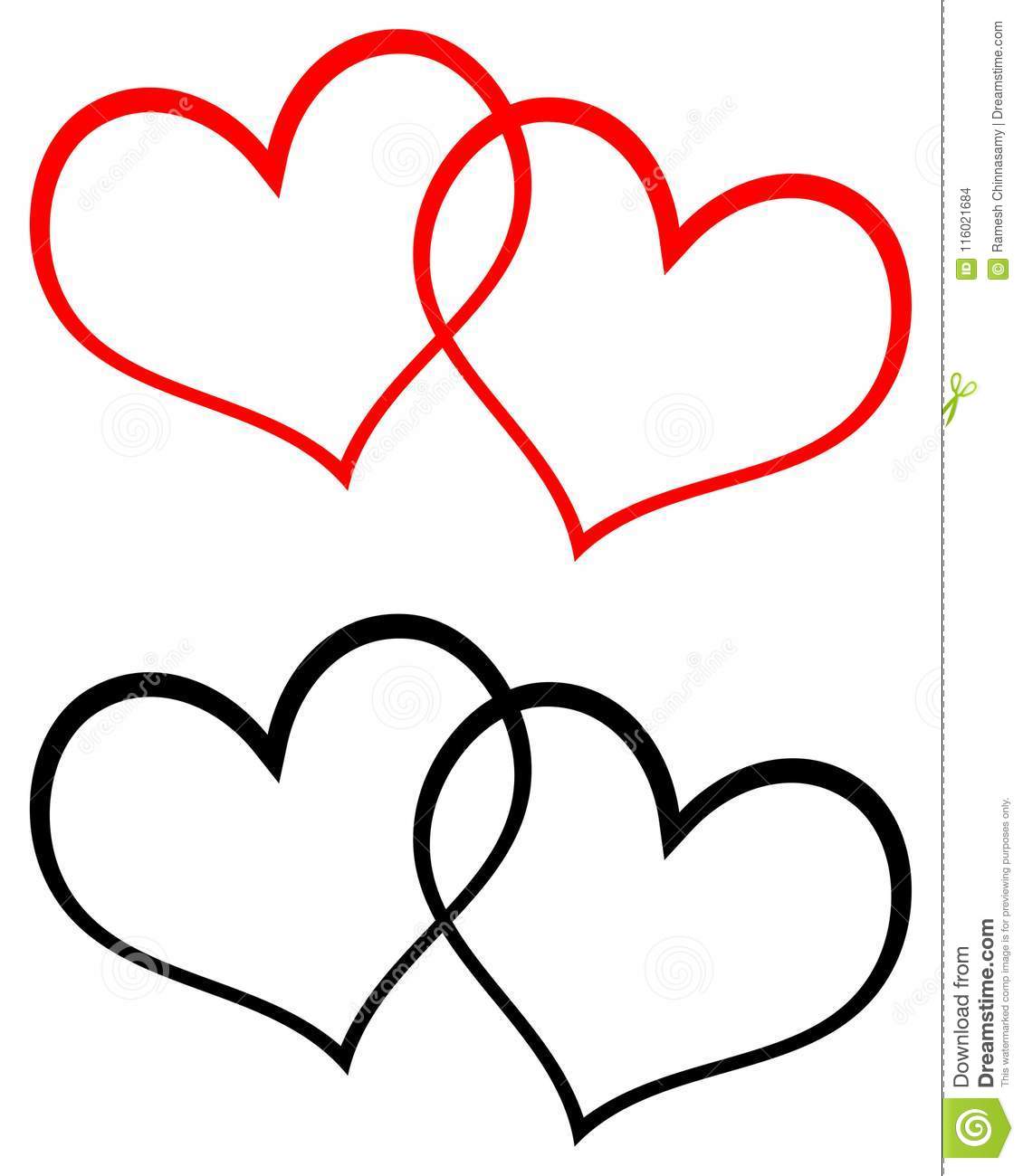 Two Hearts Clipart Best - Gambaran