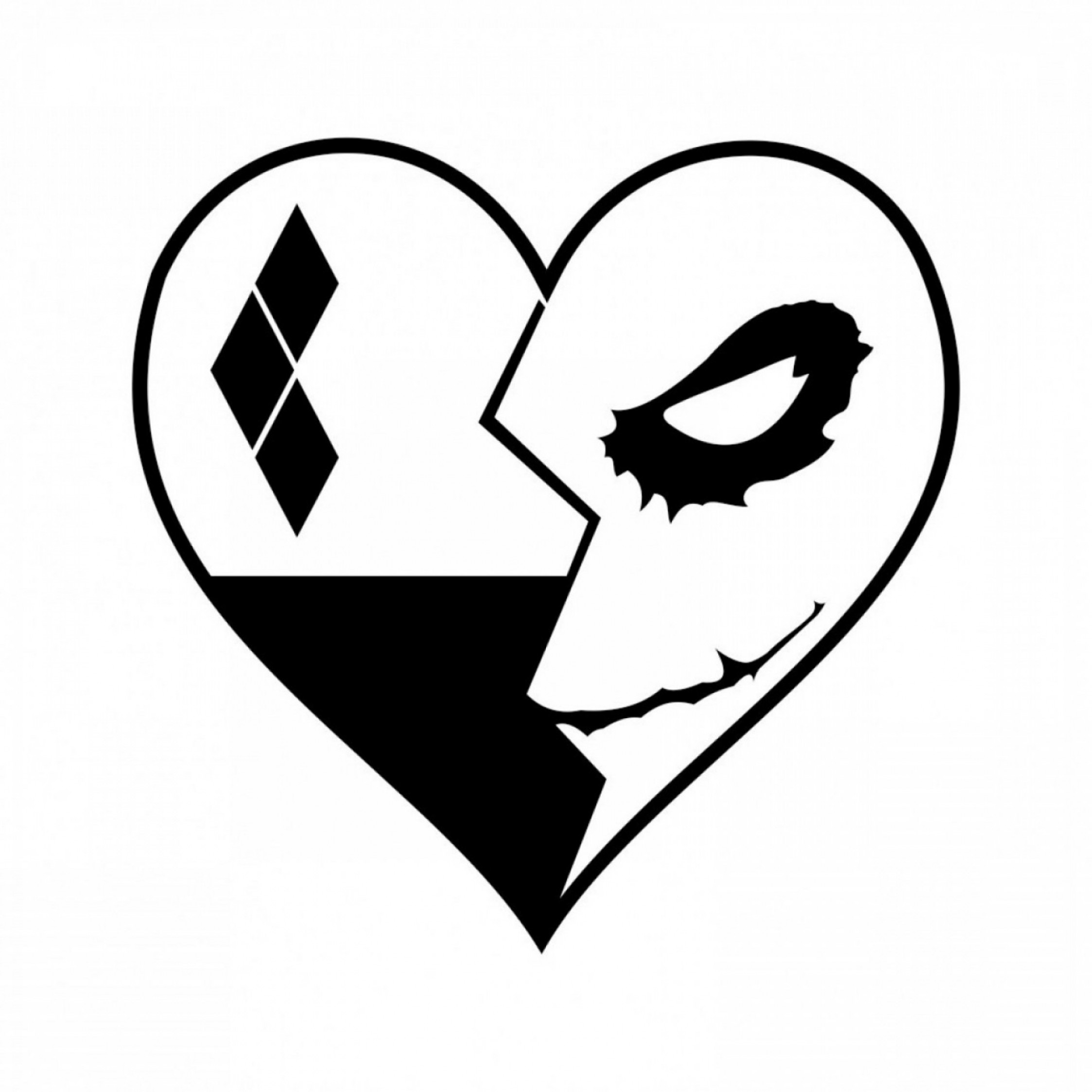 Joker And Harley Quinn Heart Graphics Design Svg Dxf Eps Png Cdr Ai.