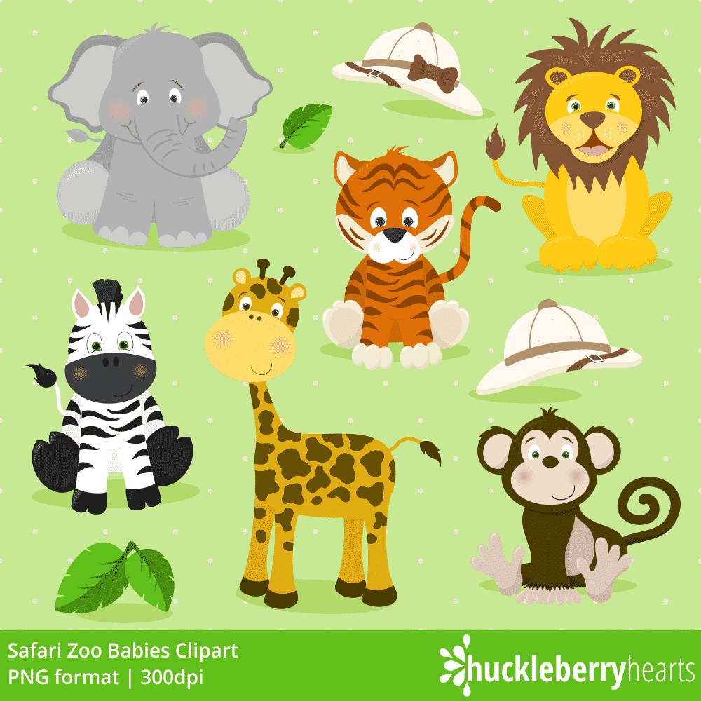 Safari Zoo Babies Clipart.