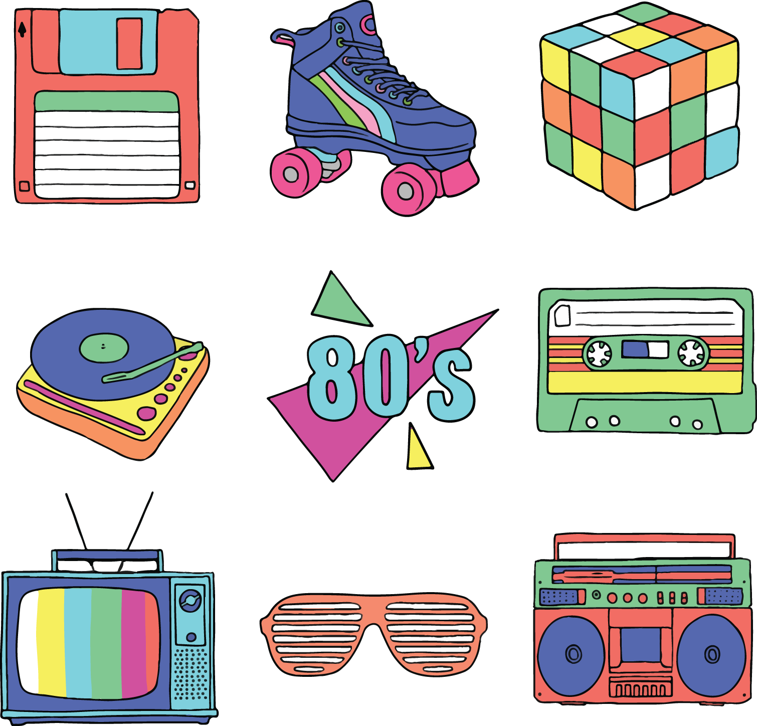 80s Background Clip Art