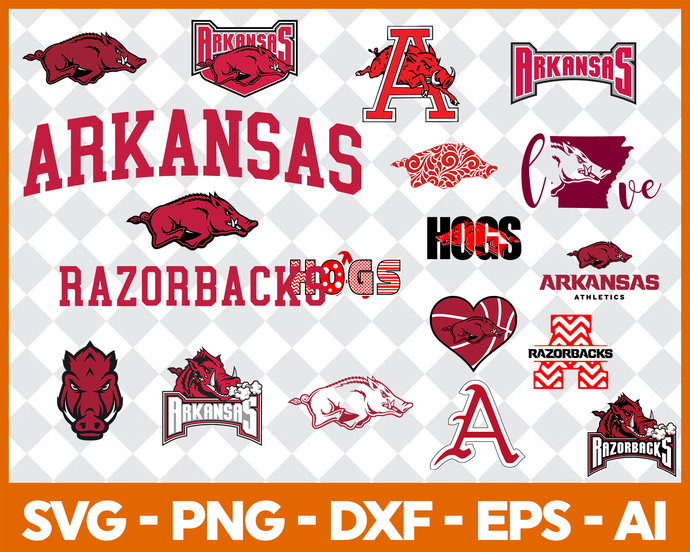 Arkansas Razorbacks Svg Png Dxf Eps Vector Files , cricut, cut file,  digital clipart, nfl svg, NCAA svg, university svg ,college svg.