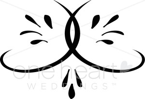 Black Floral Accent Clipart.