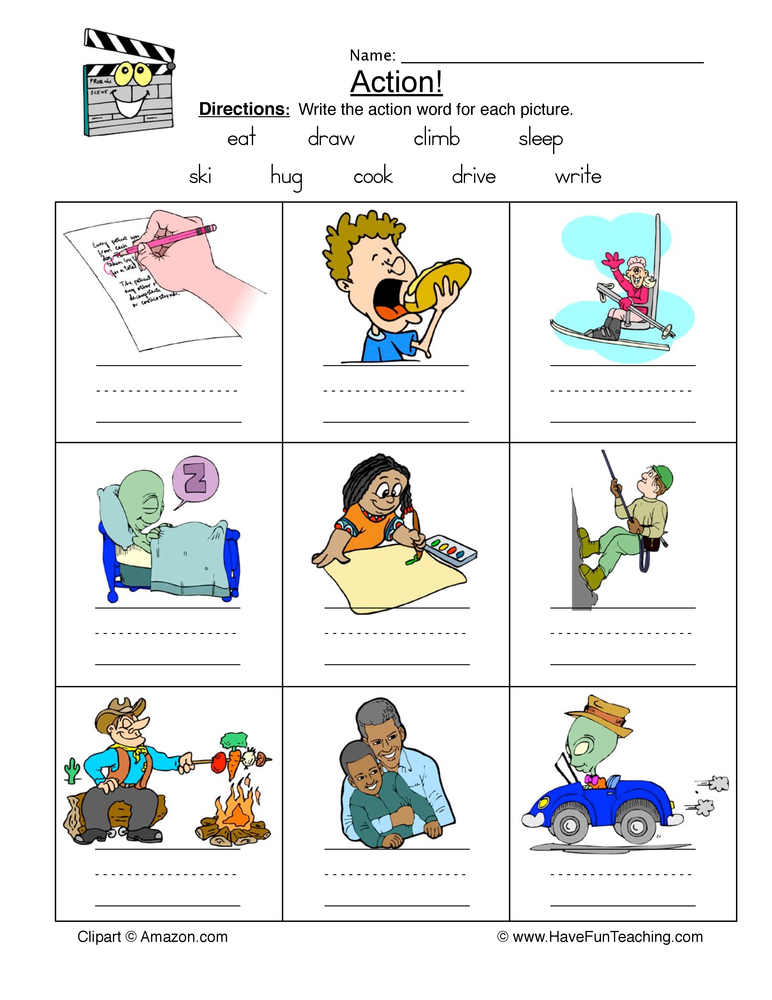 Action Words Worksheet For Grade 1 Pdf Free Download