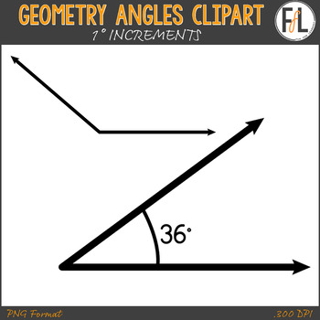 Angles Clipart: 1 Degree Increments.