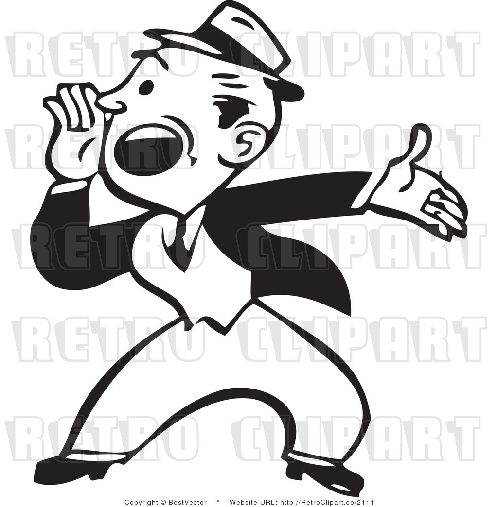 Clip Art of an Announcer.