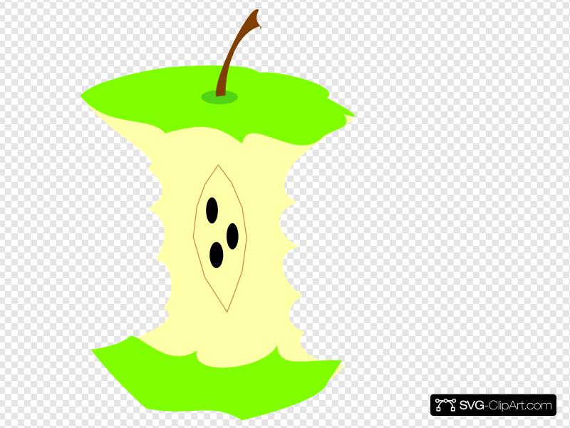 Green Apple Core Clip art, Icon and SVG.