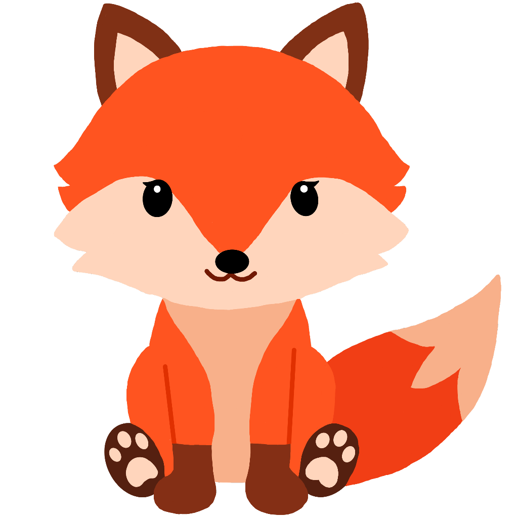 fox baby cartoon babyfox kit cub pup clipart cute.