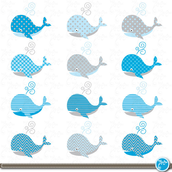 Whale Clip Art , Cute Baby Whale,blue baby Whale perfect for.