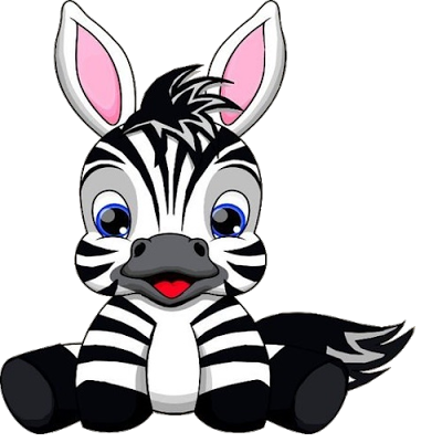 Cute baby zebra clipart transparent.