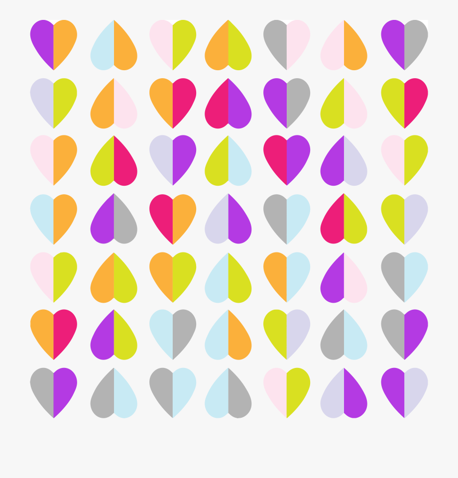 Colorful Heart Patterns Background.