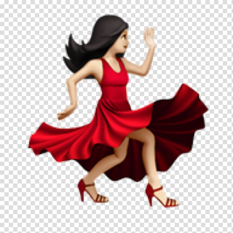 Woman in red dress emoji, Dancing Emoji Dance Salsa Sticker.