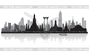 Bangkok Thailand city skyline silhouette.