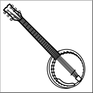 Clip Art: Banjo B&W I abcteach.com.