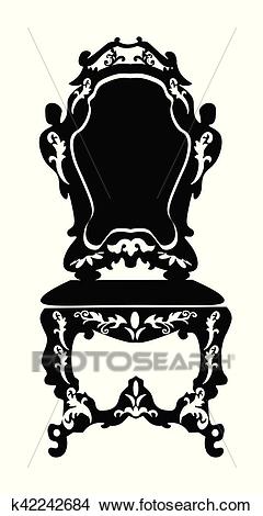 Baroque style chair Clipart.