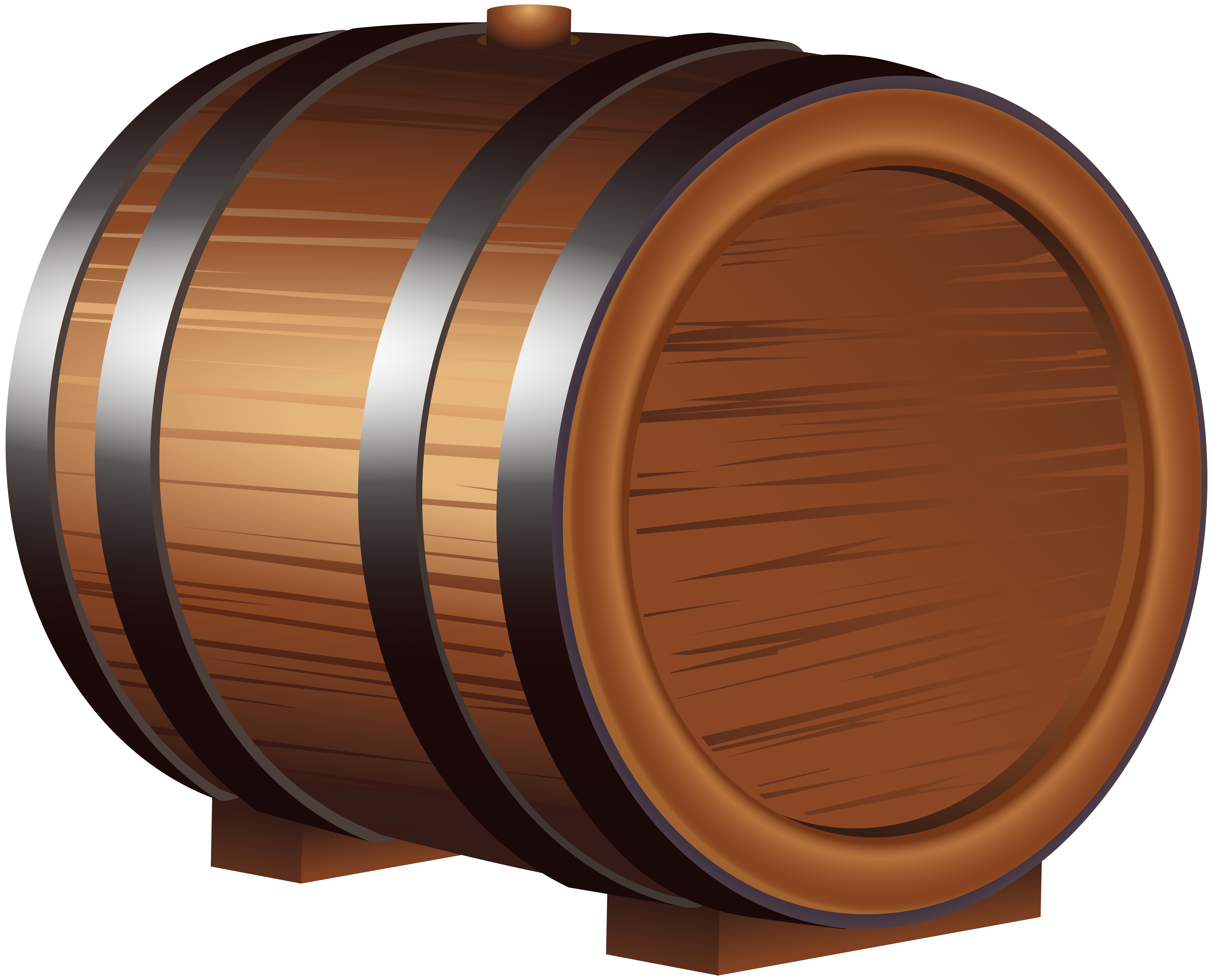 Wooden Barrel PNG Clip Art Image.