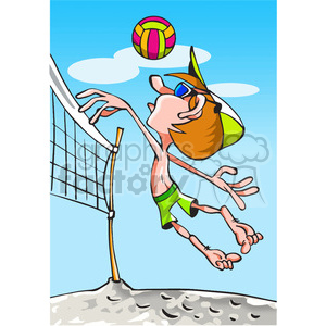 beach volleyball player clipart. Royalty.