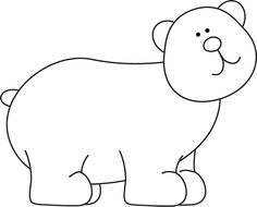 Bear black and white clipart.