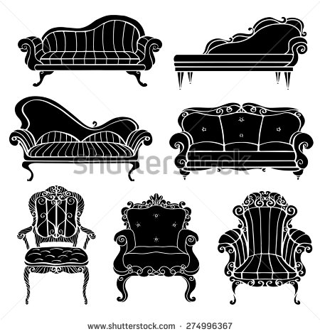 Furniture Chair Armchair Throne Sofa Couch Stock Vector 274996367.