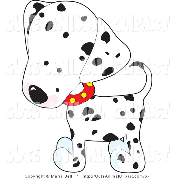 Clip Art of a Cute Dalmation Puppy Cocking His Head by Maria Bell.