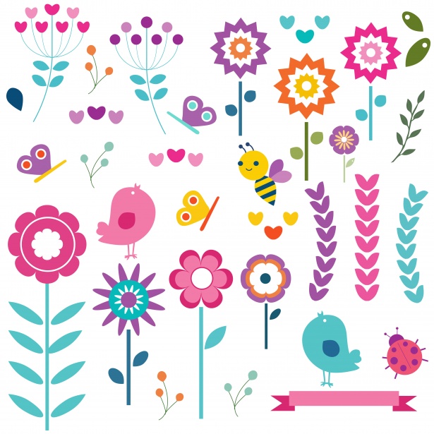 Birds Flowers Nature Clipart Free Stock Photo.