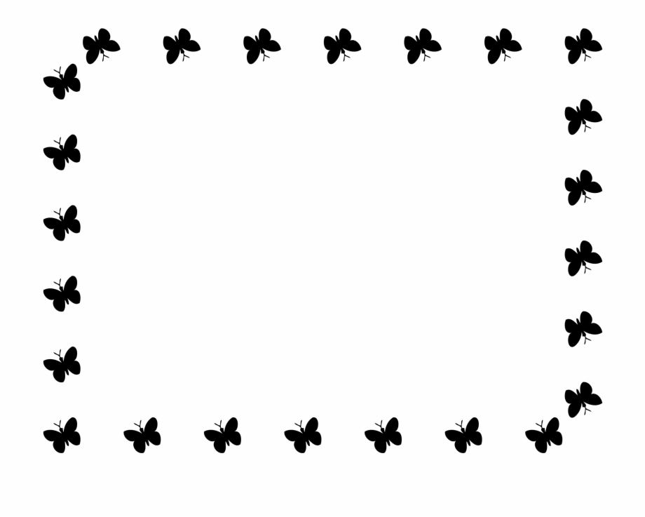 Butterfly Border Clipart Black And White.