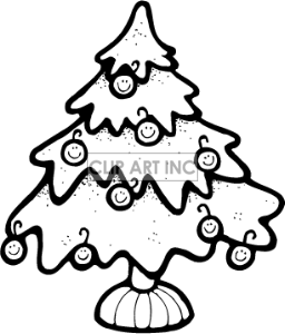Black And White Christmas Ornaments Cat Clipart.