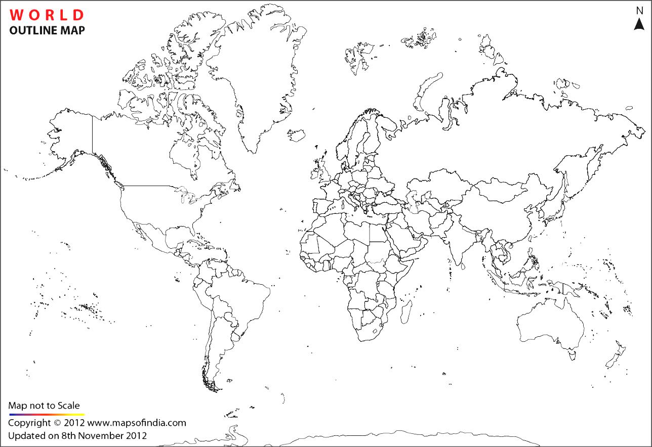 Outline Map World Countries