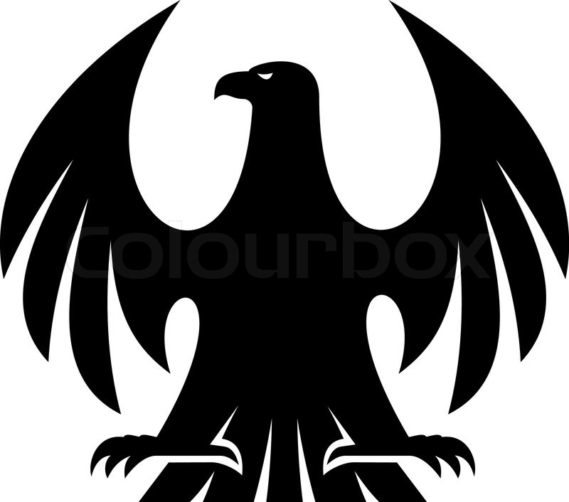 Black heraldic eagle.