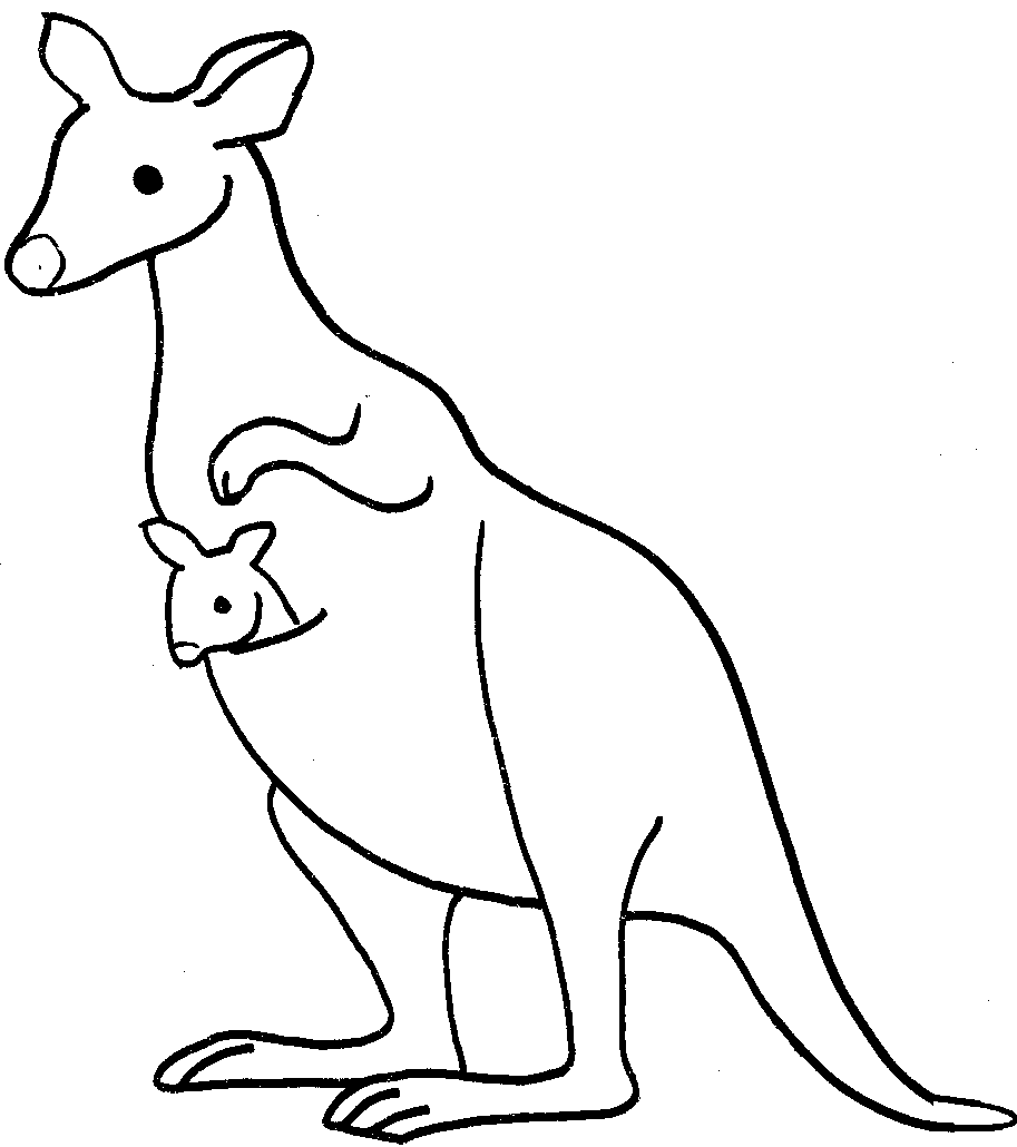 Kangaroo Clipart Black And White.
