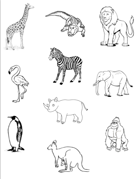 clipart black and white zoo Clipground