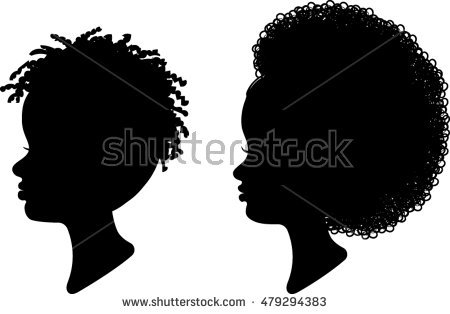 Clipart black side face afro man silhoutte - Clipground