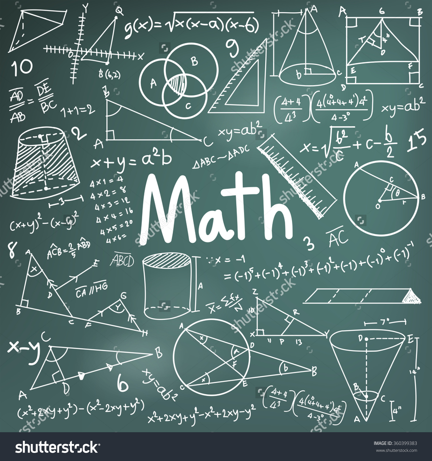 Math Theory Mathematical Formula Equation Doodle Stock Vector.