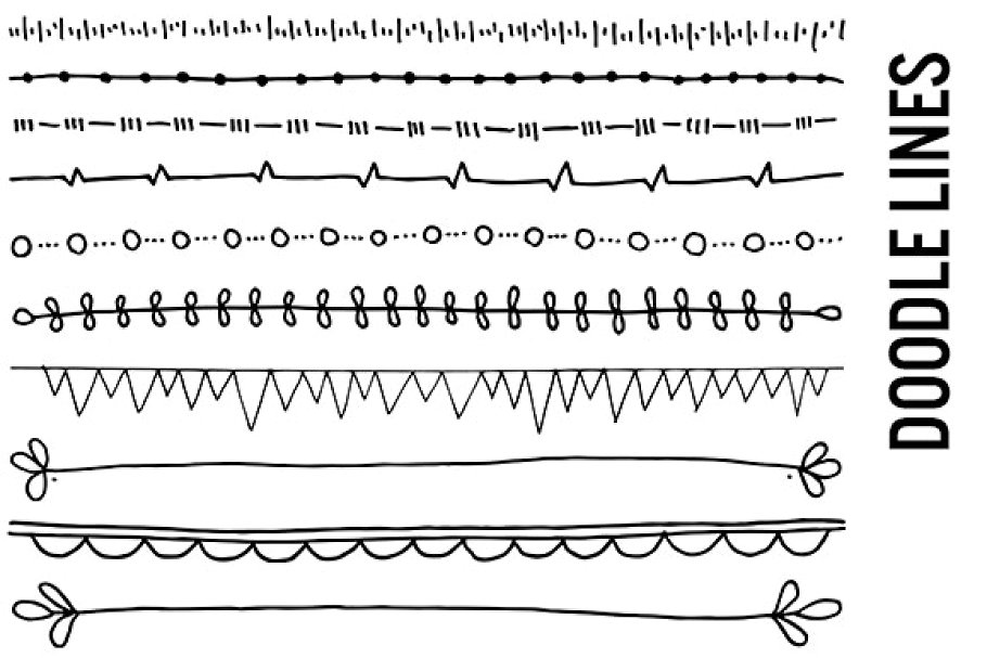 Doodle Border Lines Clipart.