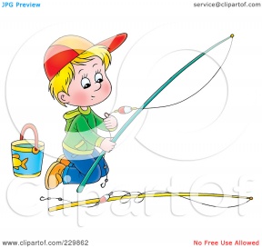 Clipart Boy Going Fishing Poem.