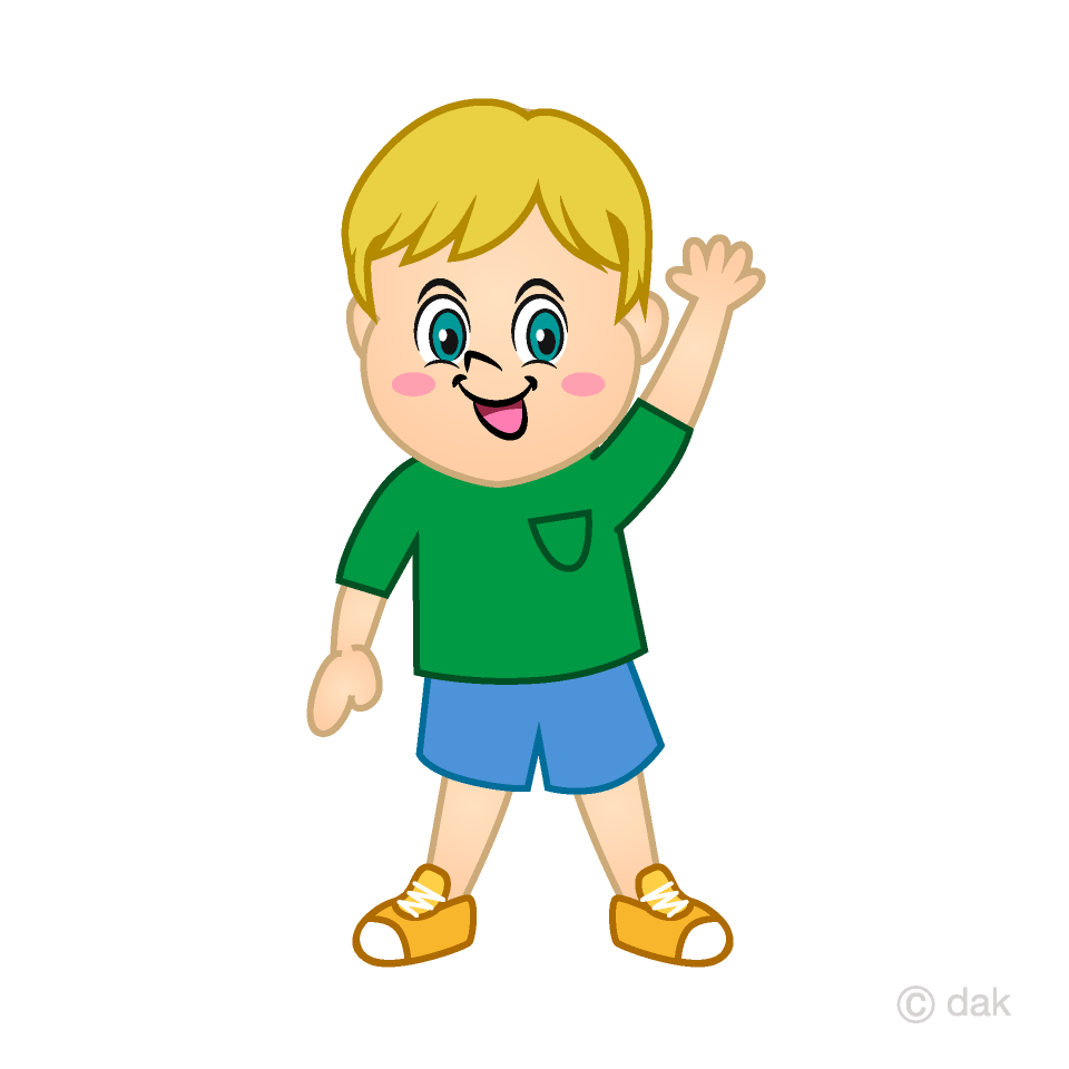 Free Raising hand Boy Cartoon Image｜Illustoon.