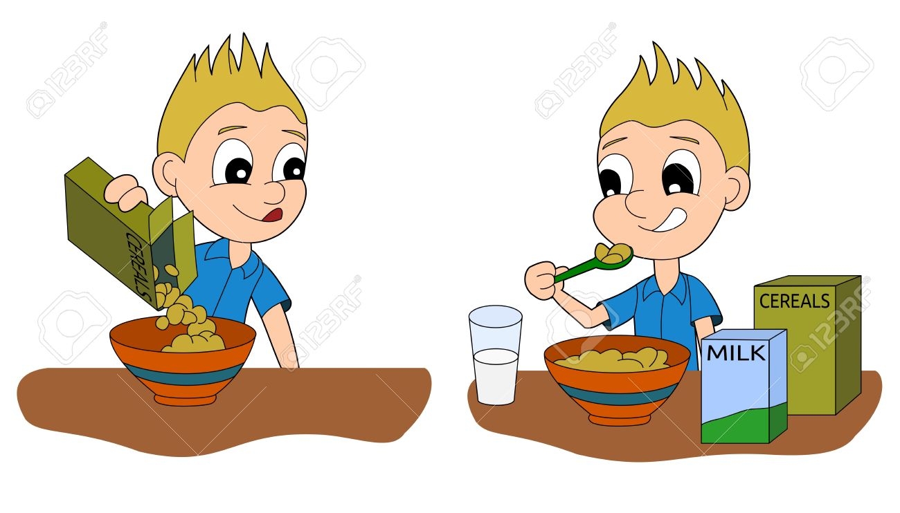 Boy Eating Breakfast Clipart Free Clip Art Images.