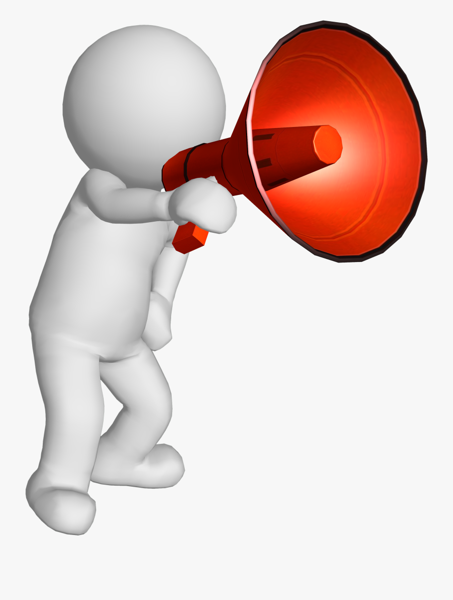 Clip Art Black And White Stock Man With Megaphone Clipart.