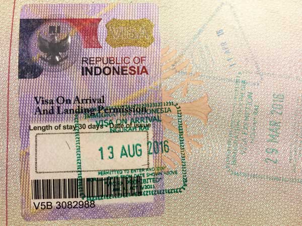 Visa and Immigration Bali, Indonesia.
