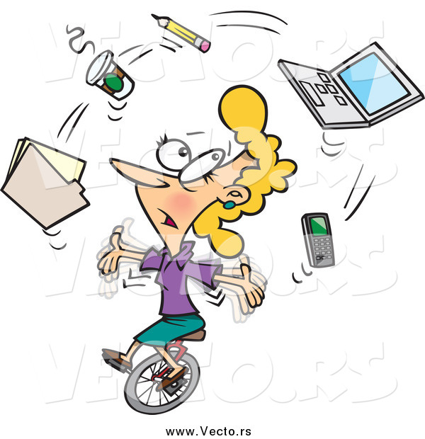 Showing post & media for Cartoon busy woman clip art.