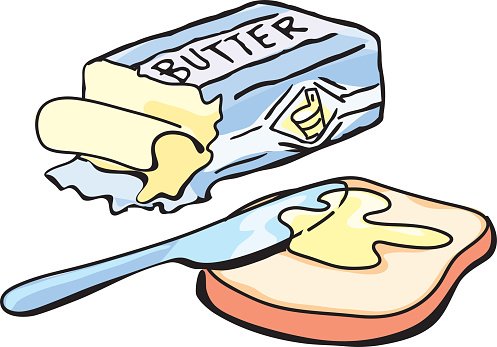 Butter and Bread premium clipart.