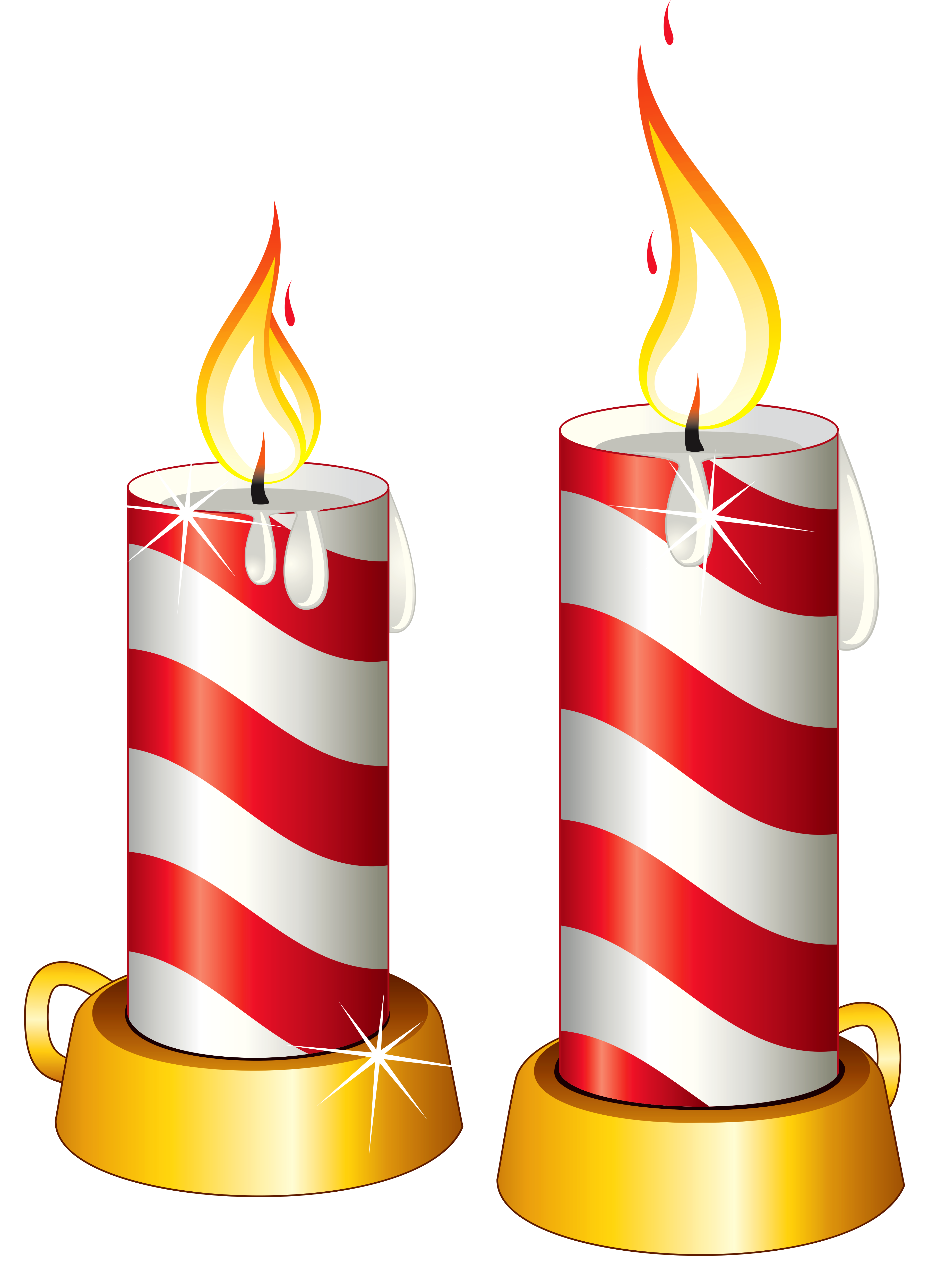 Transparent Christmas Candles PNG Clipart.