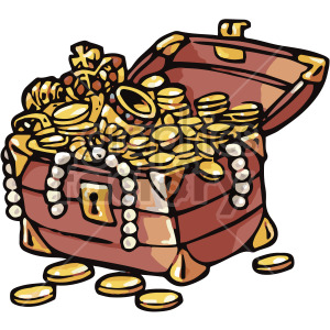 cartoon treasure chest clipart. Royalty.
