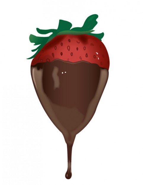 Delicious Chocolate Dipped Strawberry Vector.