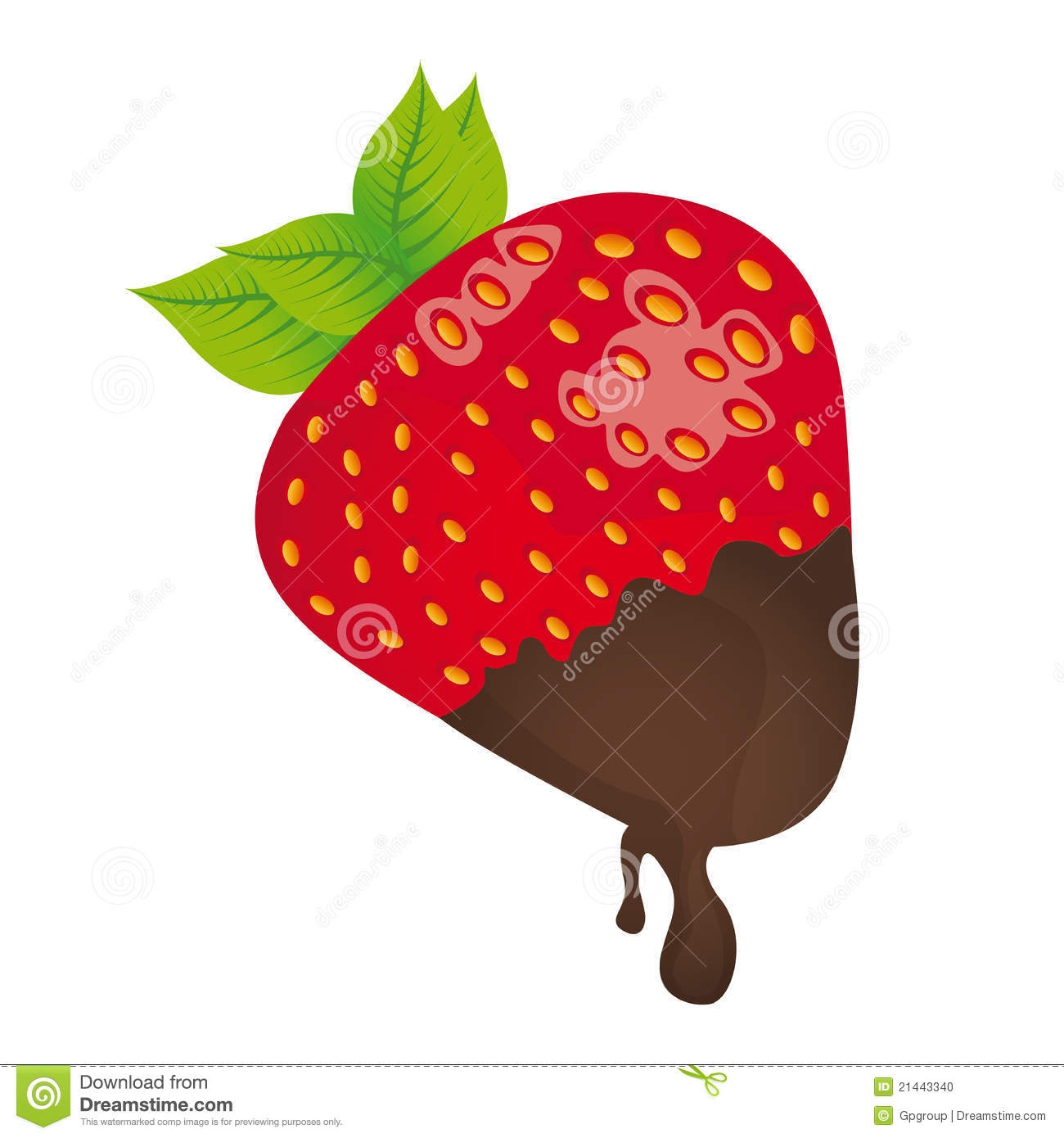 Chocolate Covered Strawberry Clipart.