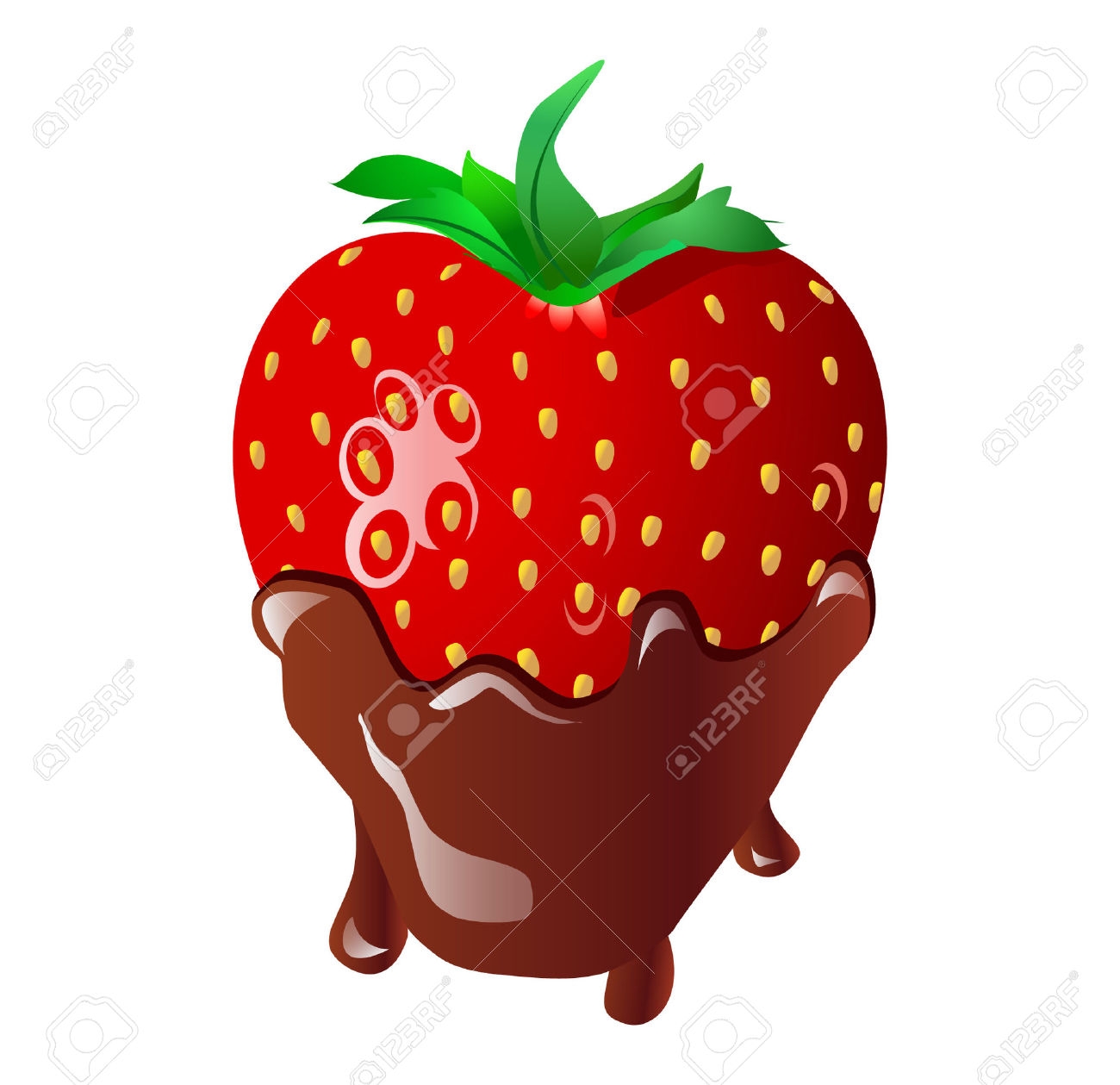 Chocolate Covered Strawberry Clipart.