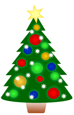 Christmas Tree With Lights Clipart.